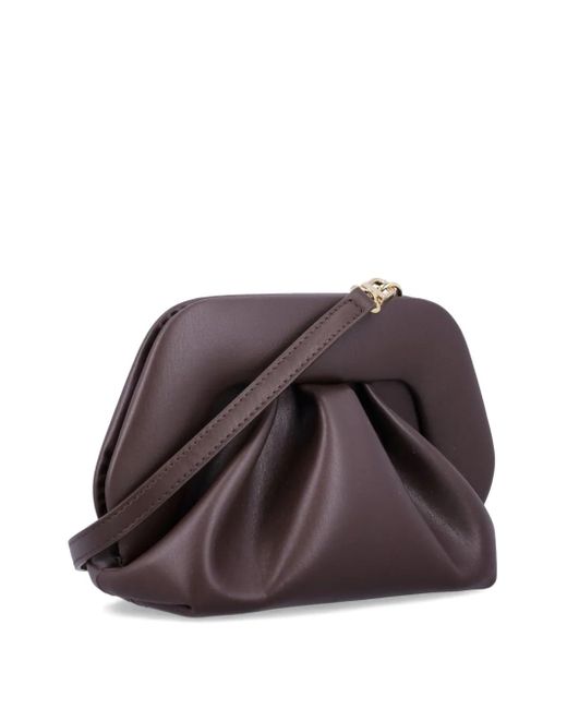 THEMOIRÈ Brown Gea Pleated-Panel Clutch Bag