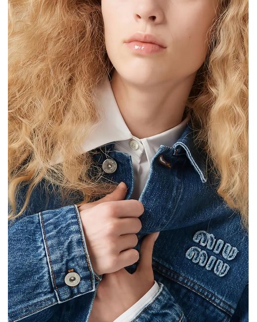Miu Miu Denim Jack in het Blue