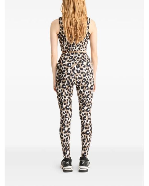 Fusalp Black Biarris Leopard-Pattern Leggings