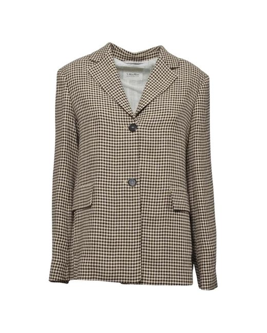 Blazer À Carreaux Gita Max Mara en coloris Gray