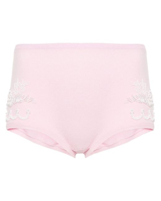 Versace Gebreide Shorts Met Kralen in het Pink