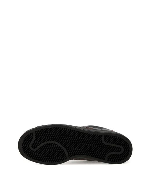 Adidas Black Shell-Toe Striped Trainers for men