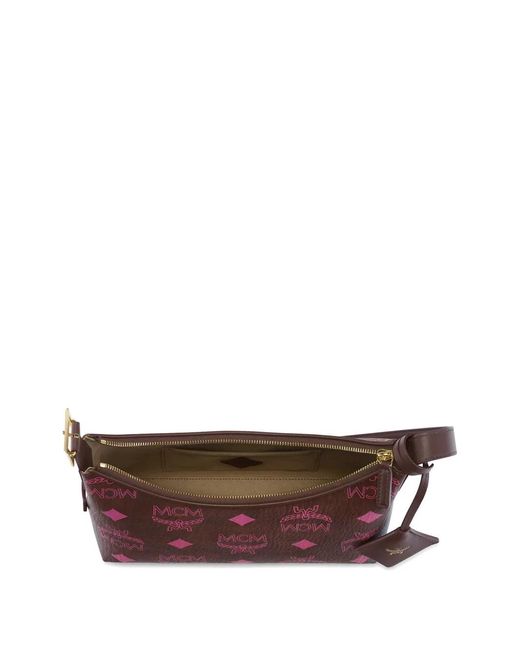 MCM Brown Maxi Visetos Aren Shoulder Bag