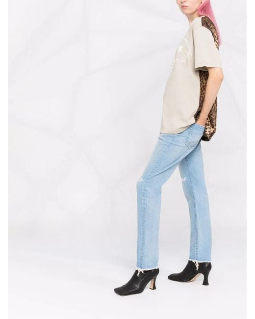 Junya Watanabe Blue Distressed Skinny-Cut Jeans