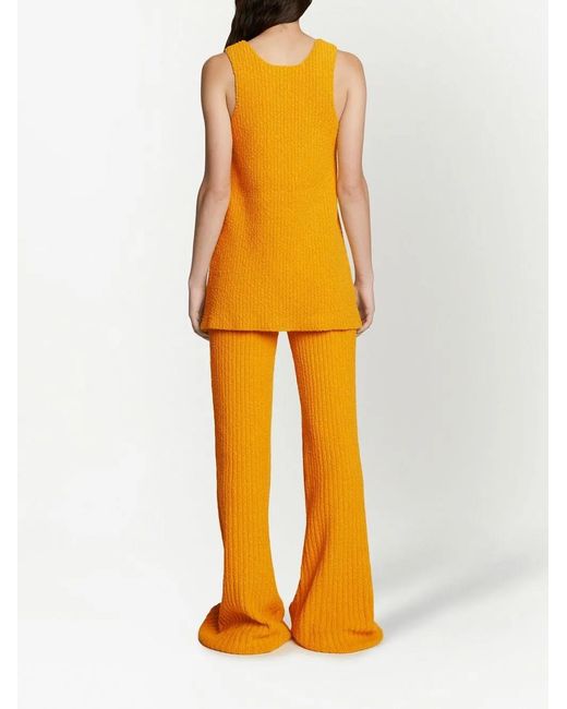 Proenza Schouler Yellow Mélange Bouclé Knitted Tank Top
