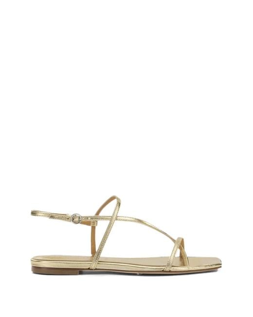 Aeyde White Ella Flat Leather Sandals