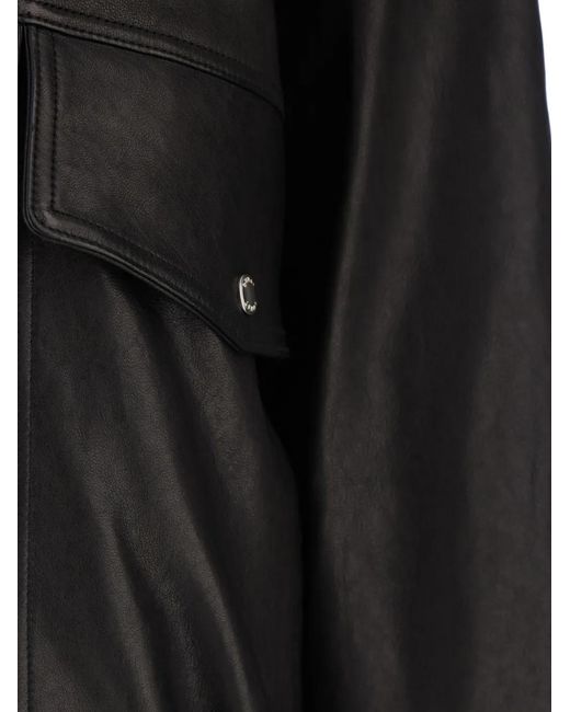 DUNST Black Front-Pockets Leather Jacket for men