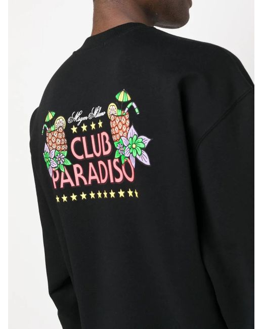 MSGM Black Logo-Print Sweatshirt for men