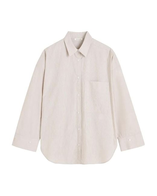 By Malene Birger Blouse Met Lange Mouwen in het White