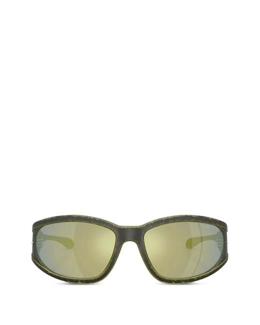 DIESEL Green Distressed-Effect Sunglasses