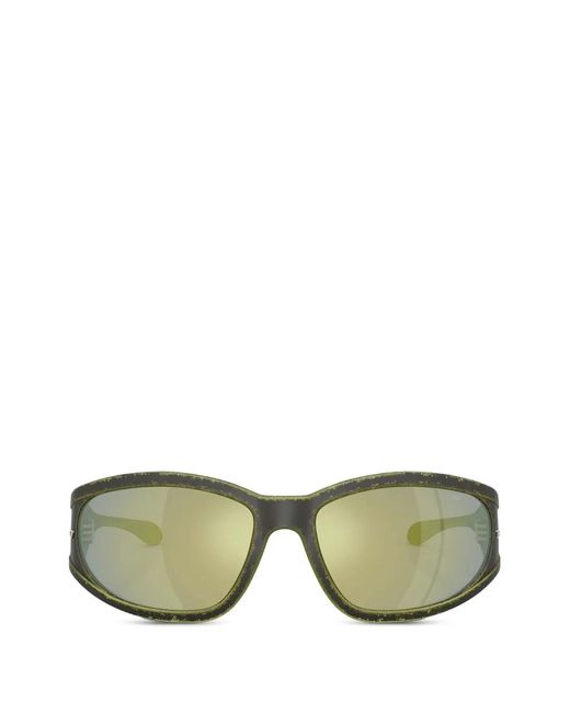 DIESEL Green Distressed-Effect Sunglasses