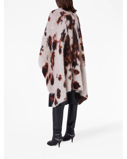 Stella McCartney Gray Appaloosa Pony Patterned-Jacquard Cape Jumper