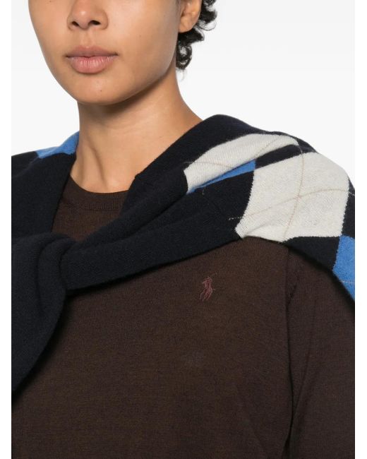 Polo Ralph Lauren Black Embroidered-Logo Sweater