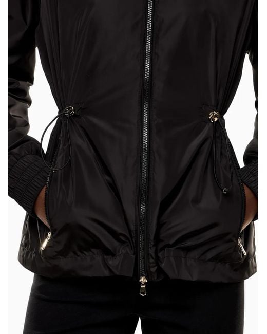 EA7 Black Drawstring-Waist Bomber Jacket