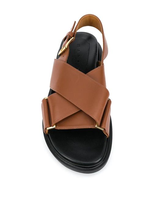 Marni Brown Fussbet Criss-Cross Sandals