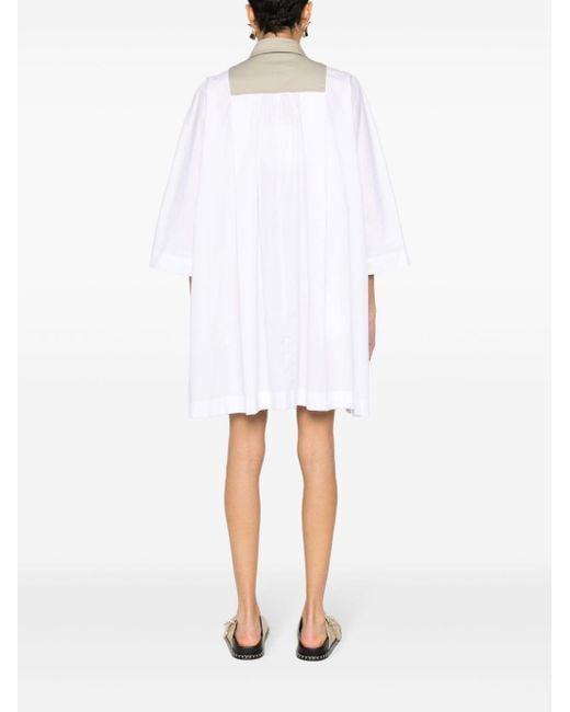 Max Mara White Panelled-design Cotton Dress