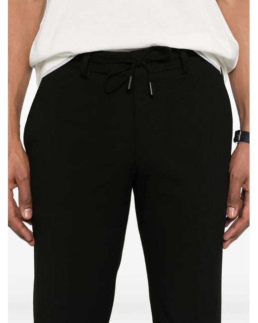 Karl Lagerfeld Black Drawstring-Fastening Trousers for men