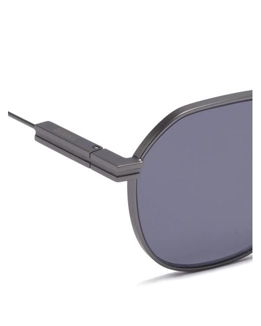 Zegna Blue Tinted Square-Frame Sunglasses for men