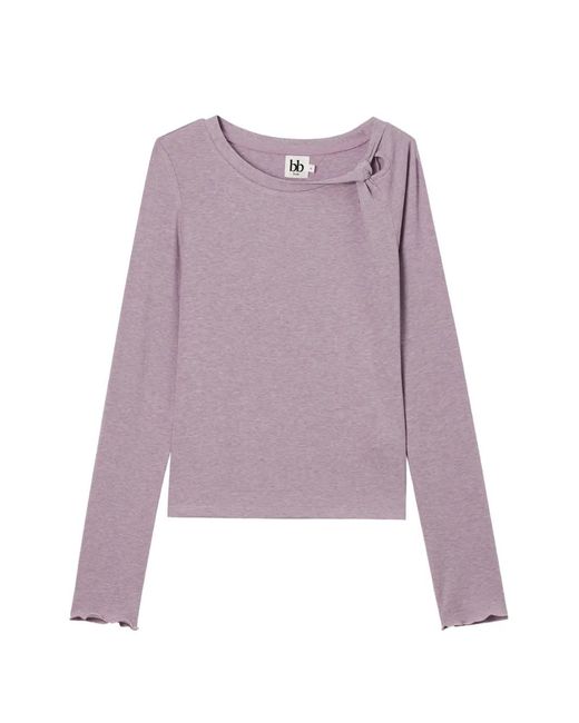 B+ AB Purple Knot-Detail Long-Sleeve T-Shirt