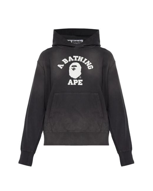 A Bathing Ape Black Logo Detail Hoodie