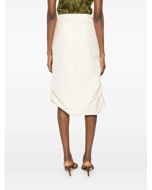 DIESEL White Knee-Length Wrap Skirt