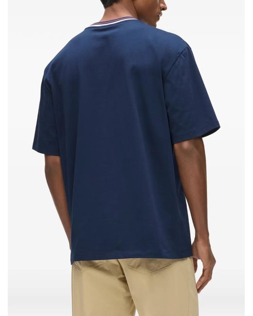 Karl Lagerfeld Blue Ikon Striped Neck T-Shirt for men