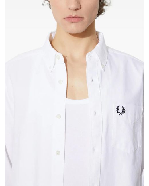 Fred Perry White Cotton Shirt for men