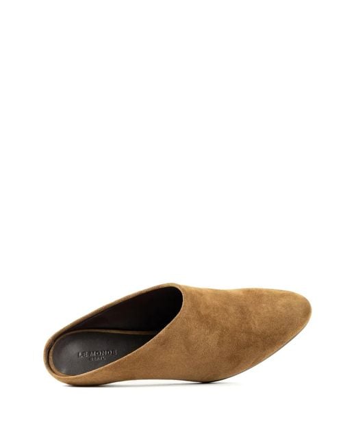 Le Monde Beryl Brown Allegra Suede Almond-Toe Mules