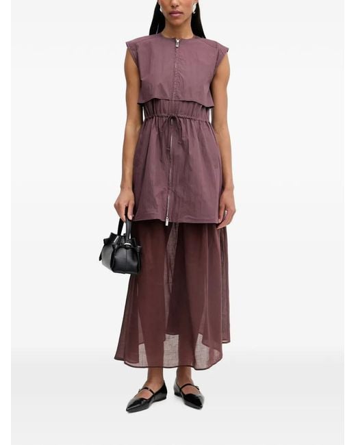 Isabelle Blanche Drawstring Layered-Panel Dress