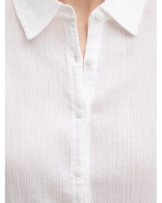 Melissa Odabash White Textured Button-Down Shirt