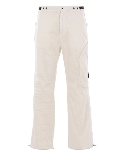 Stone Island Natural Relaxed Fit Chino Trousers Organic Look Nylon Panama-Tc for men