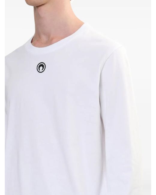 MARINE SERRE White Logo-Embroidered T-Shirt for men