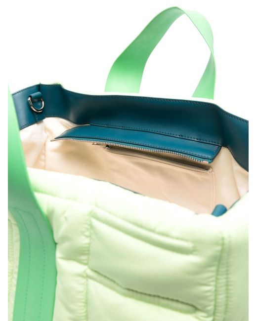 Sunnei Green Parallelepipedo Padded Tote Bag