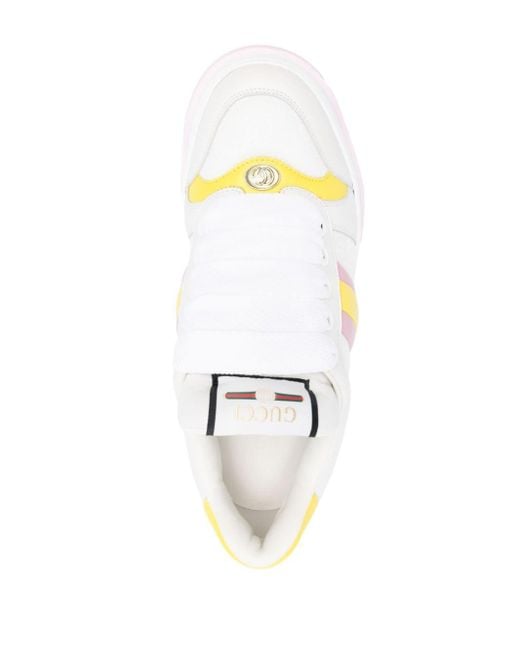 Gucci Screener Sneakers Met Plateauzool in het White