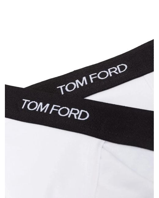 Tom Ford White Logo-Waistband Briefs (Set Of Two) for men