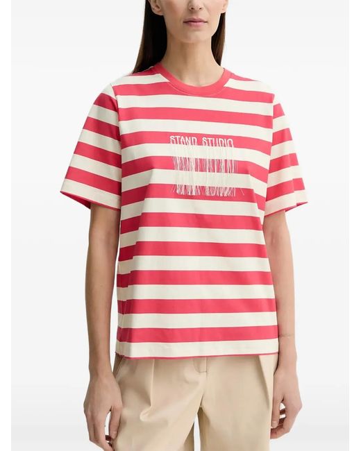 Stand Studio Red Belen Belt-Loop Pleated Shorts