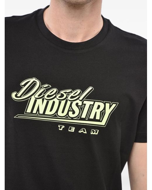 DIESEL Black Logo-Print Crew-Neck T-Shirt for men