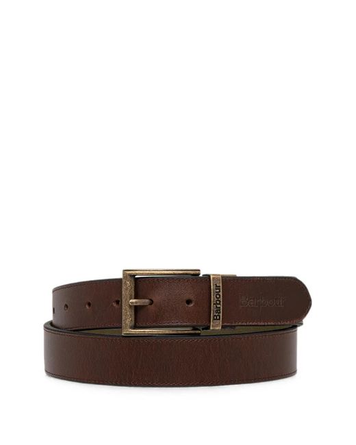 Barbour Brown Ceinture Réversible En Cuir À Logo Débossé for men