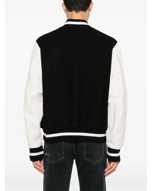 Givenchy Black Wool & Leather Big Varsity Jacket for men