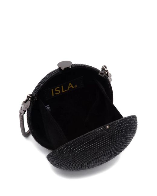 Isla ラインストーン クラッチバッグ Black