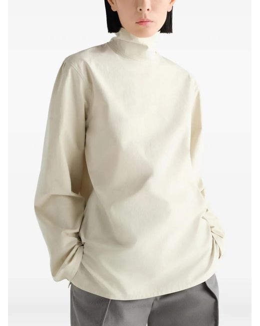 Lemaire White Stand-Collar Top