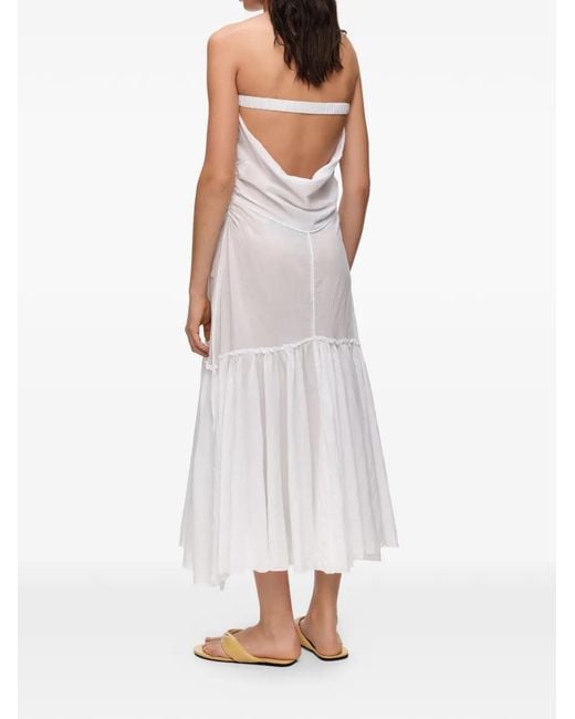 Bimba Y Lola White Ruched Strapless Dress