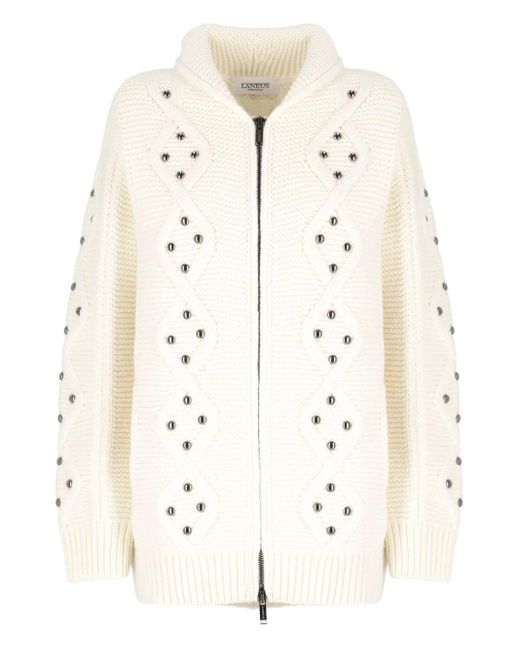 Laneus Vest Verfraaid Met Studs in het Natural