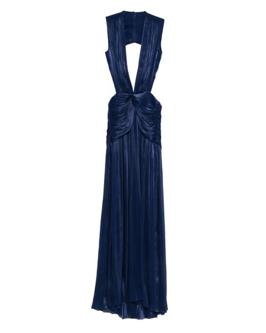 Costarellos Blue Silla Maxikleid mit drapiertem Ausschnitt