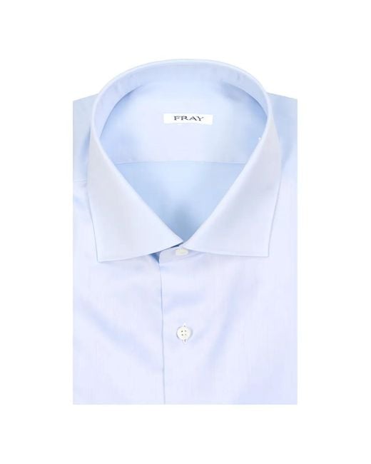 Fray Blue Spread-Collar Shirt for men