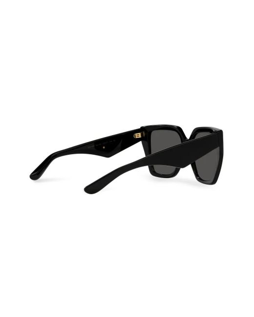 Dolce & Gabbana Black Square-Frame Logo-Arm Sunglasses