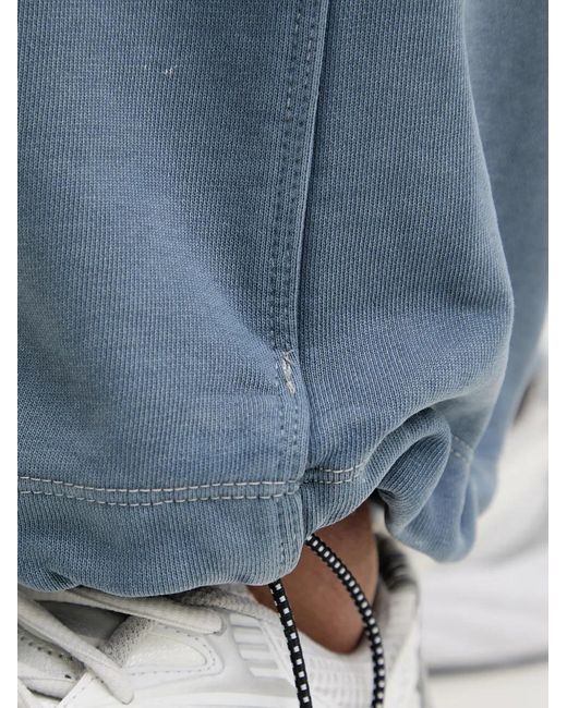 Guess Blue Logo-Print Drawstring Track Pants for men