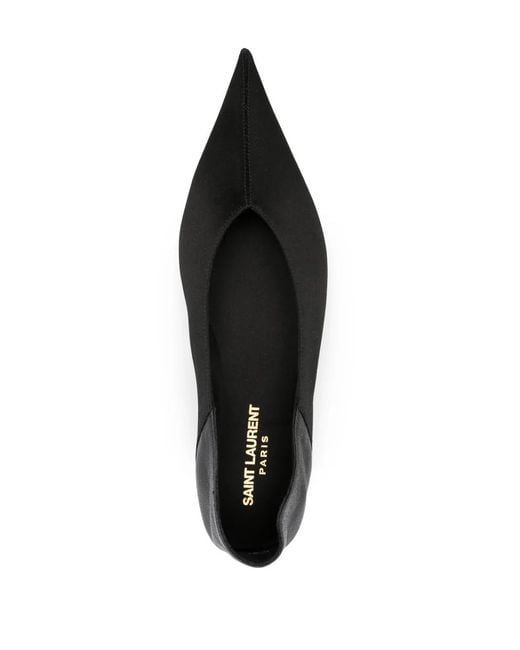 Saint Laurent Black Nour Silk & Leather Slipper