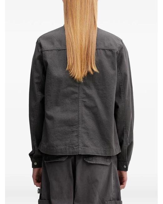Alpha Industries Gray Logo-Patch Flap-Pocket Jacket for men