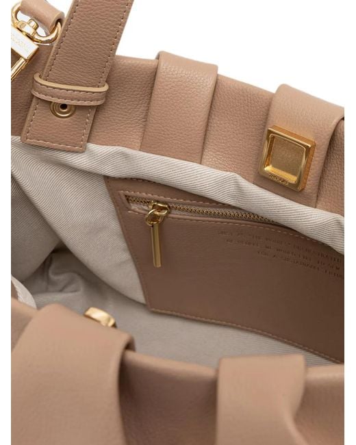 THEMOIRÈ Natural Athena Bottalato Corn Ruched Pebbled Tote Bag